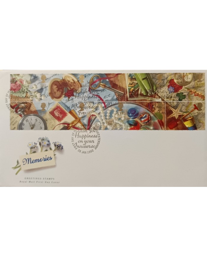 F-EX51486 UK ENGLAND FDC GLOUCESTERSHIRE 1992 MEMORIES GREETINGS COLLECTORS.