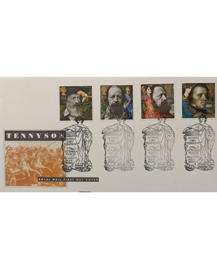 F-EX51488 UK ENGLAND FDC IS OF WEIGHT 1992 TENNYSON.