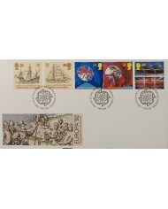 F-EX51491 UK ENGLAND FDC EDINBURG 1992 EUROPA DISCOVERY AMERICA BARCELONA OLYMPIC GAMES.