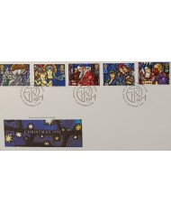 F-EX51501 UK ENGLAND FDC 1992 CHRISTMAS ART PAINTING GLASS.