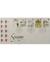 F-EX51502 UK ENGLAND FDC DORSET 1993 SWANS BIRD CISNES.
