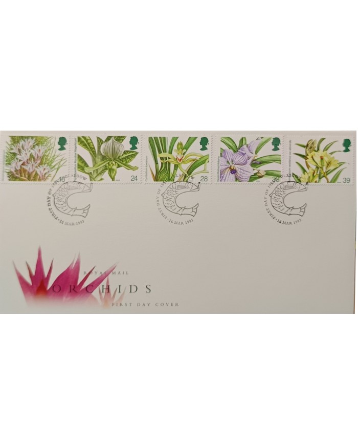 F-EX51505 UK ENGLAND FDC GLASGOW 1993 FLOWER ORCHIDS FLORES ORQUIDEAS.