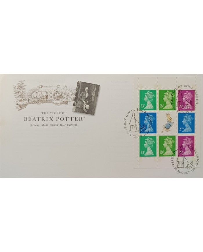 F-EX51509 UK ENGLAND FDC KESICK 1993 ELIZABETH II MACHIN DEFINITIVE BEATRIX POTTER.