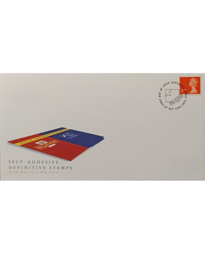 F-EX51512 UK ENGLAND FDC NEWCASTLE 1993 ELIZABETH II MACHIN SELF ADHESIVE.