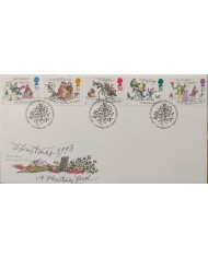 F-EX51513 UK ENGLAND FDC LANDEILO 1993 CHRISTMAS NAVIDAD DRAWING CARTOON.