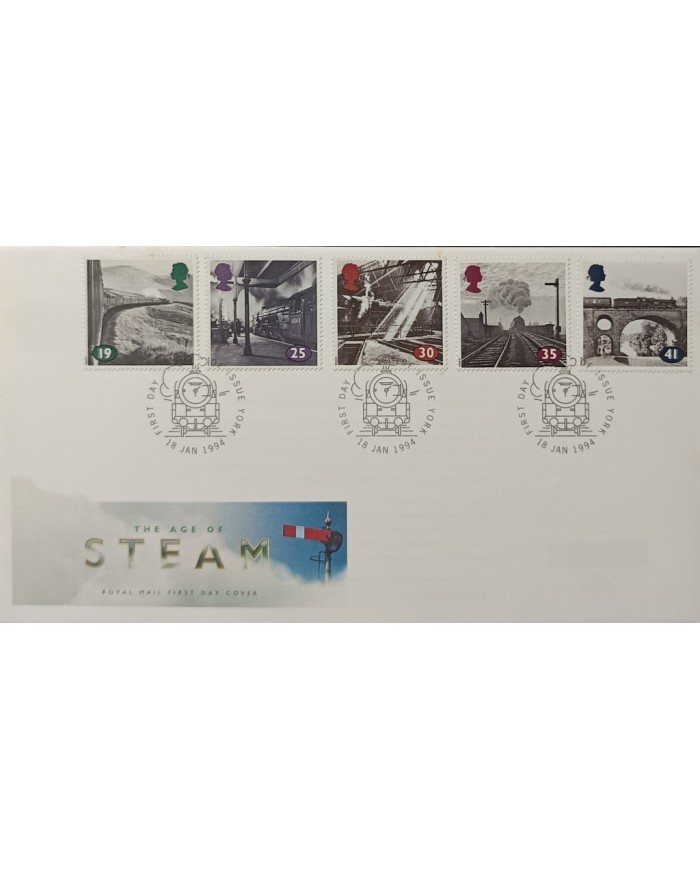 F-EX51518 UK ENGLAND FDC YORK 1994 AGE OF STEAM RAILROAD CHEMIS DE FER.