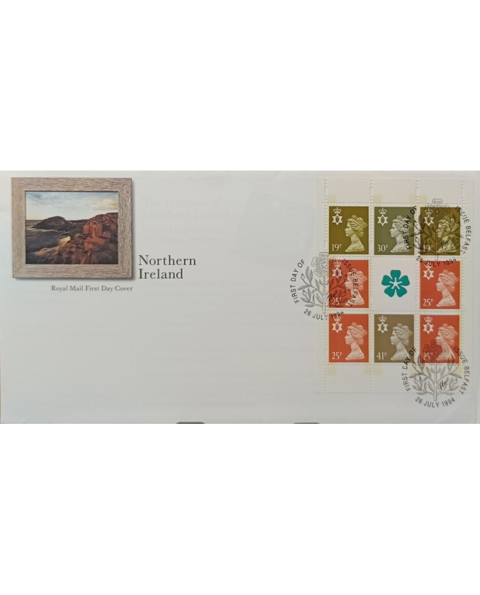 F-EX51528 UK ENGLAND FDC BELFAST 1994 ELIZABETH II MACHIN DEFINITIVE N. IRELAND.