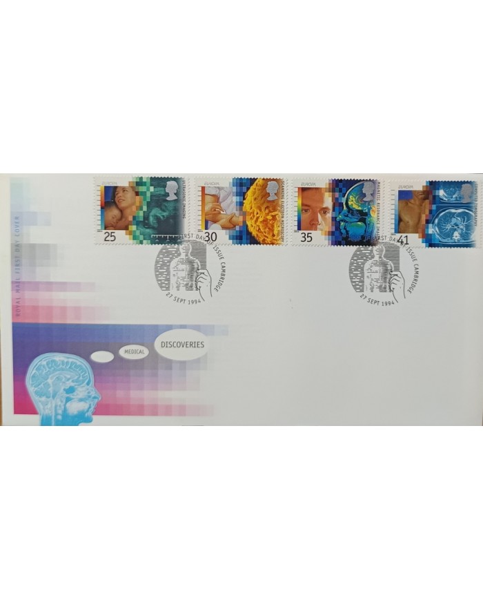 F-EX51531 UK ENGLAND FDC CAMBRIDGE 1994 DISCOVERIES EUROPA MEDICINE HEALTH.