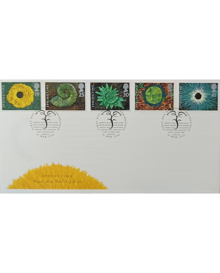 F-EX51534 UK ENGLAND FDC SPRINGTIME 1995 FOSSIL BOTANICAL FLOWER.