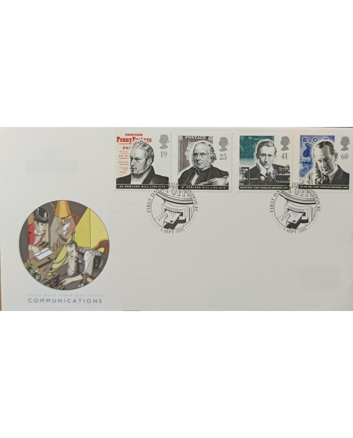 F-EX51541 UK ENGLAND FDC LONDON 1995 COMMUNICATIONS ROWLAND HILL MARCONI.