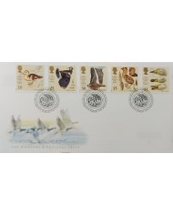 F-EX51546 UK ENGLAND FDC GLOUCESTER 1996 WILDFOWL & WETLANDS TRUST BIRD SWAN.