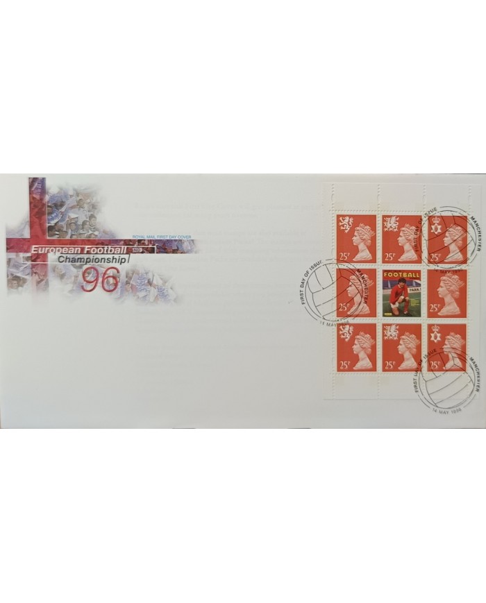 F-EX51549 UK ENGLAND FDC MANCHESTER 1996 MACHIN EUROPEAN FOOTBALL SOCCER.