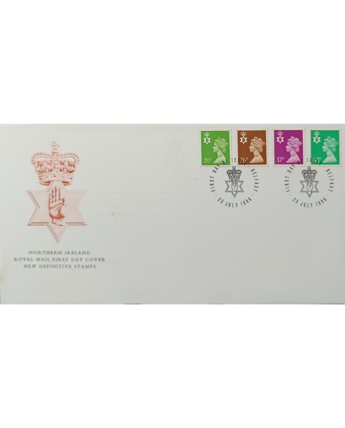 F-EX51552 UK ENGLAND FDC BELFAST 1996 ELIZABETH MACHIN DEFINITIVE NORTH IRELAND.