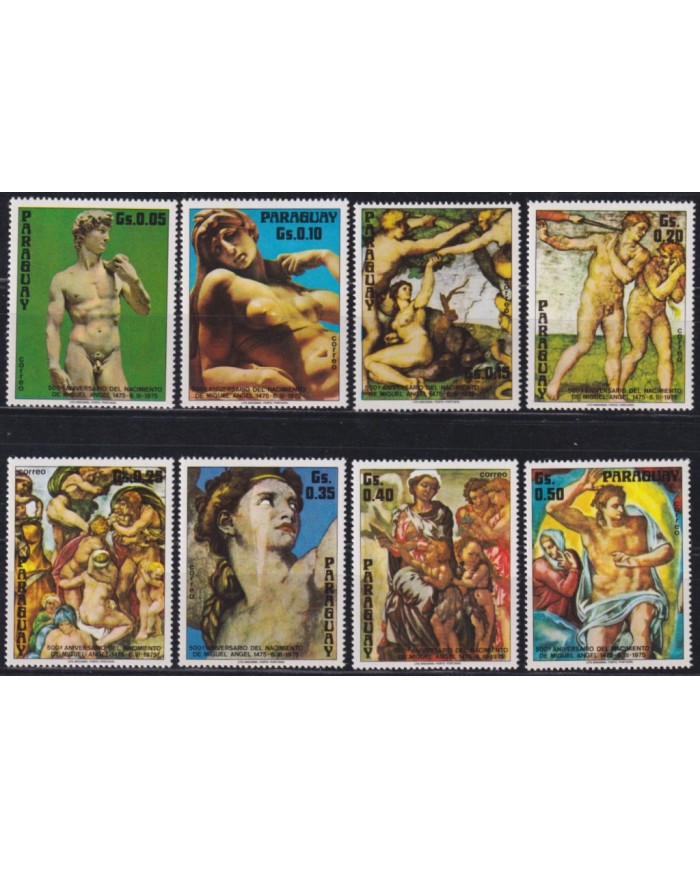 F-EX57201 PARAGUAY MNH 1975 500º ANNIV MICHELANGELO ART PAINTING. F-EX57201 PARAGUAY MNH 1975 500º ANNIV MICHELANGELO ART PAINTING.