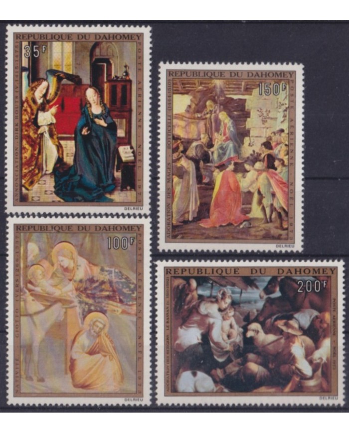 F-EX58659 DAHOMEY MNH 1973 CHRISTMAS RELIGION ART PAINTING GIOTTO BOTTICELLI. F-EX58659 DAHOMEY MNH 1973 CHRISTMAS RELIGION ART PAINTING GIOTTO BOTTICELLI.