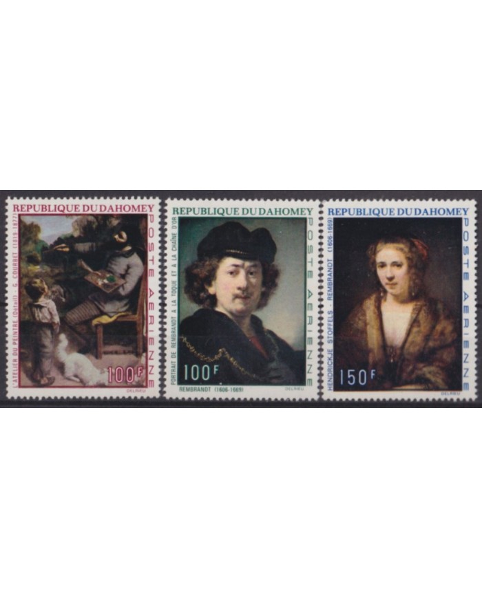 F-EX58651 DAHOMEY MNH 1970 ART PAINTING REMBRANDT COURBET.
