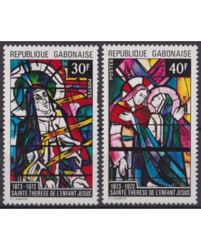 F-EX58661 GABON MNH 1973 ST THERESA ART GLASS PAINTING CHURCH. F-EX58661 GABON MNH 1973 ST THERESA ART GLASS PAINTING CHURCH.