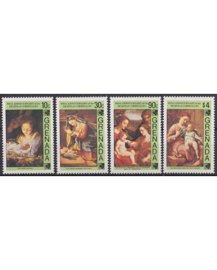 F-EX58611 GRENADA MNH 1984 450º ANNIV CORREGGIO ART PAINTING. F-EX58611 GRENADA MNH 1984 450º ANNIV CORREGGIO ART PAINTING.