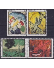 F-EX58612 GRENADA MNH 1986 CENT OF CHAGALL ART PAINTING. F-EX58612 GRENADA MNH 1986 CENT OF CHAGALL ART PAINTING.