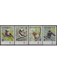 F-EX58582 ST KITTS MNH  2017 WILDLIFE MONKEY CRESTED GIBBON SHANKEED.
