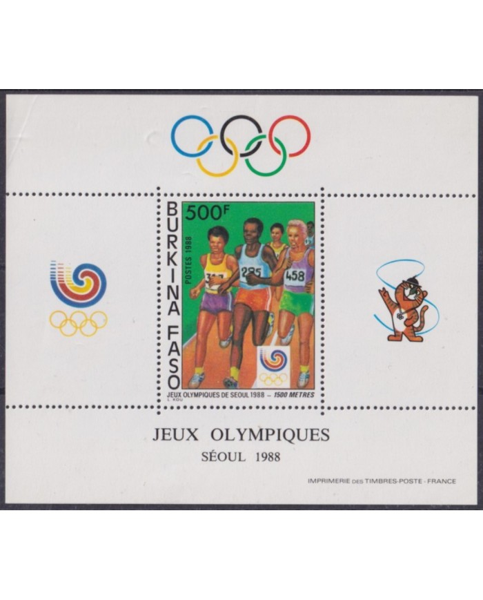 F-EX58553 BURKINA FASO MNH 1988 SEOUL OLYMPIC GAMES ATHLETISM SHEET.