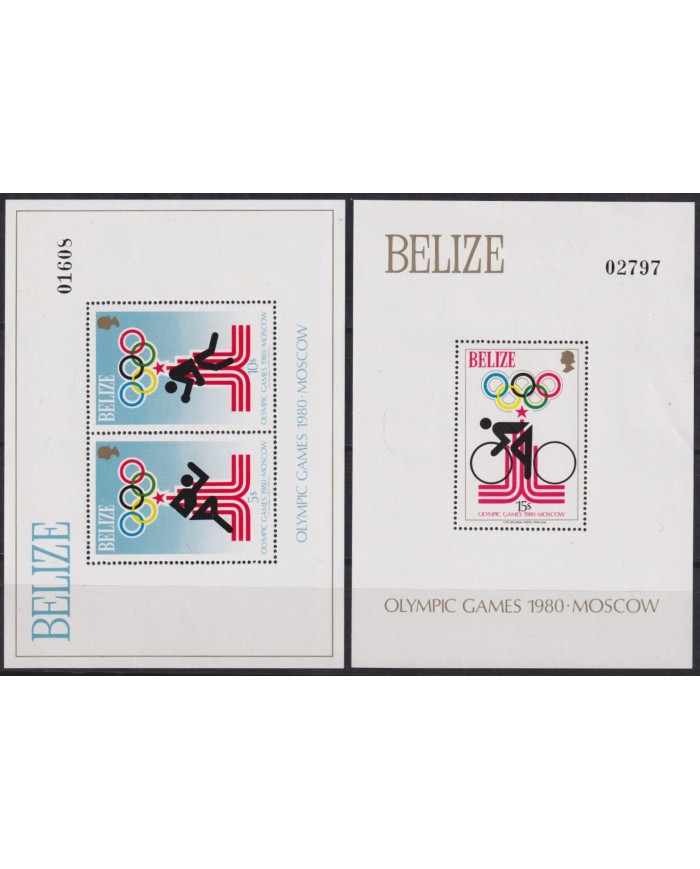 F-EX58309 BELIZE MNH 1980 MOSCOW OLYMPIC GAMES ATHLETISM CYCLING BOXING.