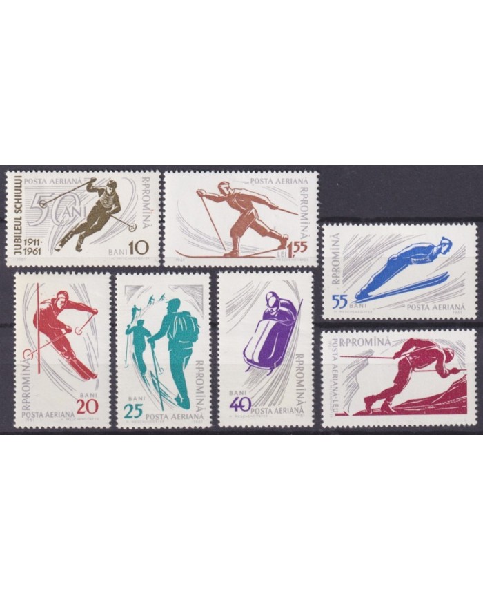 F-EX58554 RUMANIA MNH 1961 WINTER SPORT GAMES SKI SKIING.