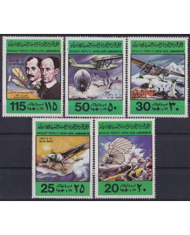 F-EX58564 LIBYA MNH 1978 AIRPLANE AVION GLOBE ZEPPELIN WRIGHT BROTHER.