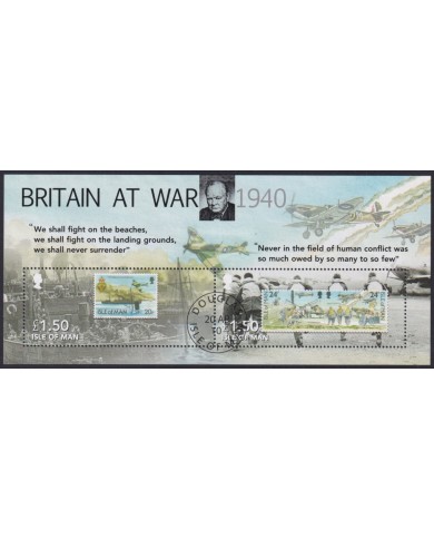 F-EX58314 ISLE OF MAN UK USED 2010 AIRPLANE AVION BRITAIN AT WAR RAID CHURCHILL.