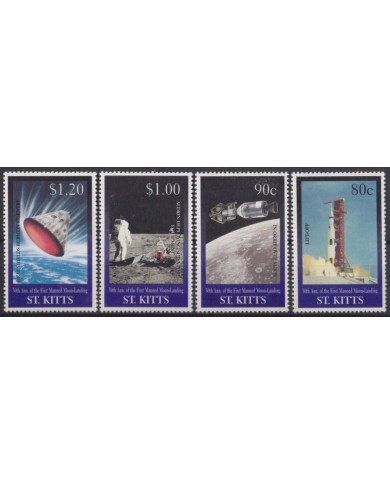 F-EX58566 ST KITTS MNH 1999 SPACE 30th ANNIV OF MANNED MOON LANDING.