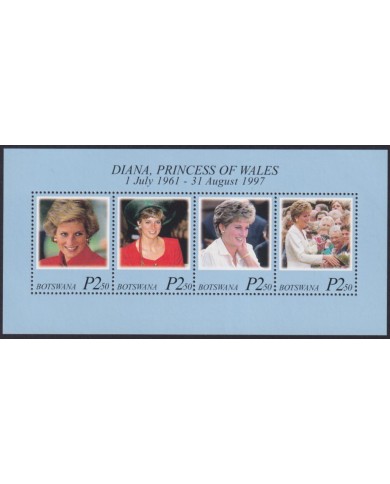 F-EX58848 BOTSWANA MNH 1998 ROYAL FAMILY IN MEMORIAN PRINCESS DIANA OF WALES.