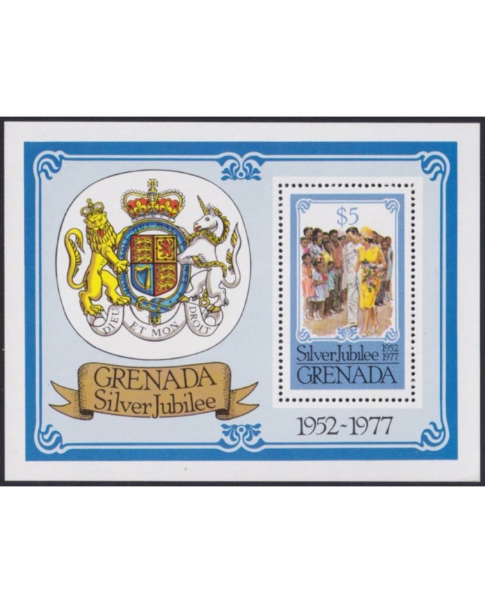 F-EX58819 GRENADA MNH 1977 ROYAL FAMILY QUEEN ELIZABETH SILVER JUBILEE.