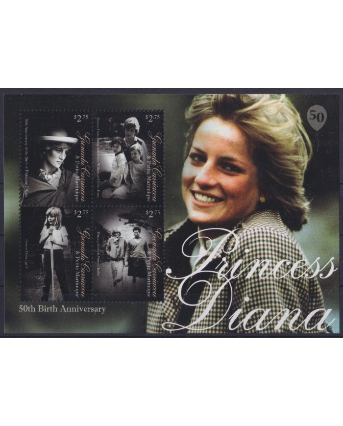 F-EX58829 GRENADA MNH 2011 ROYAL FAMILY 50th BIRTHDAY DIANA SPENCER.