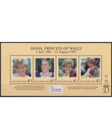F-EX58809 PAPUA NEW GUINEA MNH 1998 ROYAL FAMILY IN MEMORIAN PRINCESS DIANA OF WALES.