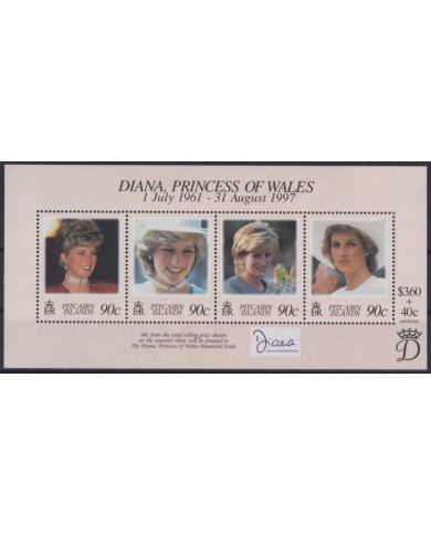 F-EX58813 PITCAIRN MNH 1998 ROYAL FAMILY IN MEMORIAN PRINCESS DIANA OF WALES.