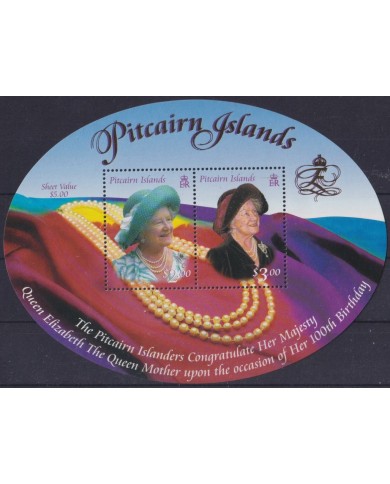 F-EX58814 PITCAIRN MNH 2000 ROYAL FAMILY CENTENARY OF QUEEN MOTHER.