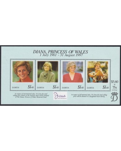 F-EX58825 SAMOA MNH 1998 ROYAL FAMILY IN MEMORIAN PRINCESS DIANA OF WALES.