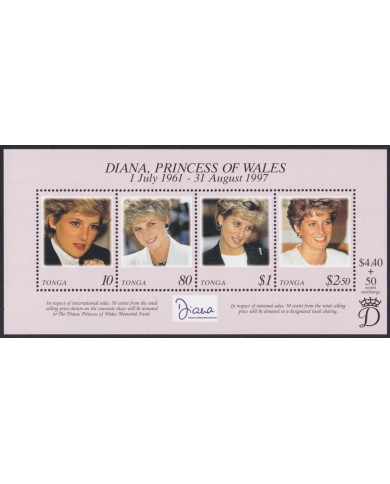 F-EX58840 TONGA MNH 1998 ROYAL FAMILY IN MEMORIAN PRINCESS DIANA SPENCER.