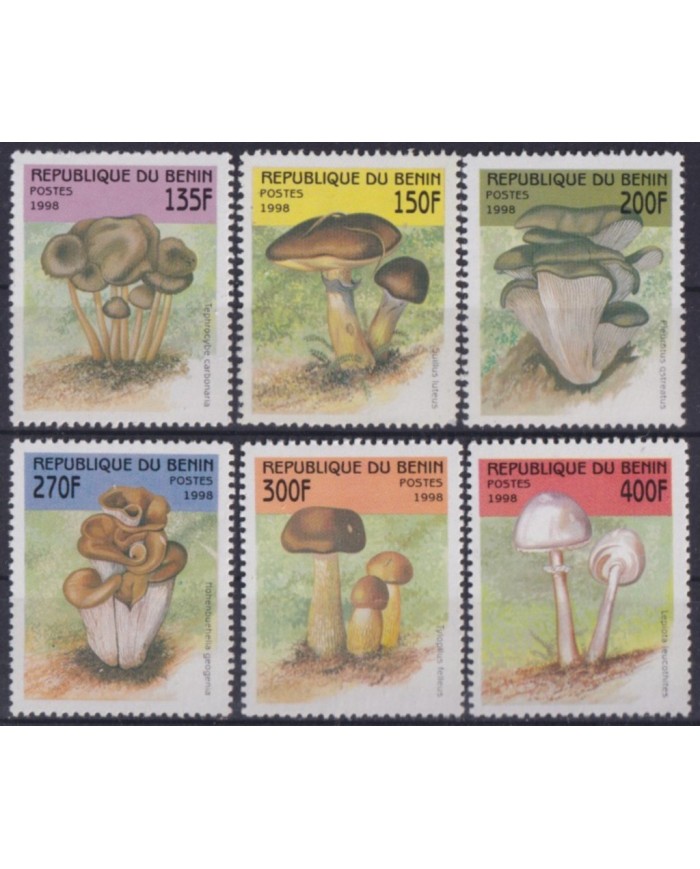 F-EX58760 BENIN MNH 1998 FLORA FLOWER FLORES MUSHROOMS FUNGUS.