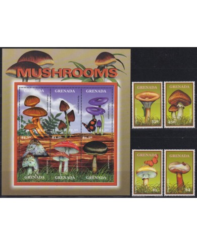 F-EX58349 GRENADA MNH 2000 FLORA FLOWER FLORES MUSHROOMS FUNGI.