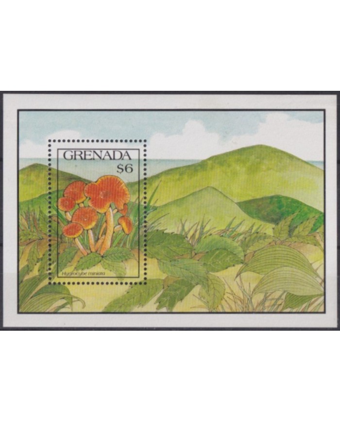F-EX58736 GRENADA MNH 1991 FLORA FLOWER FLORES MUSHROOMS FUNGI.