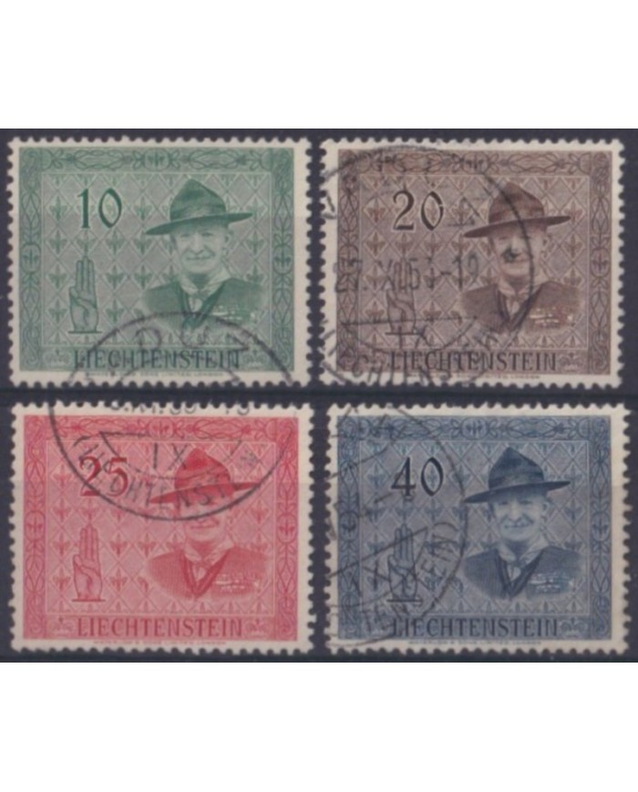 F-EX58885 LIECHTENSTEIN 1953 USED LORD BADEN POWELL SCOUT CONFERENCE CAT. +70€.