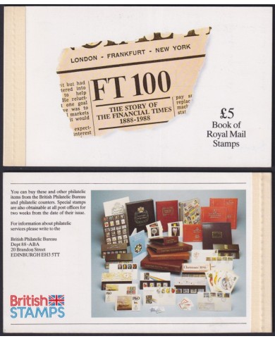 F-EX59275 ENGLAND UK MNH 1988 BOOKLED STORY FINANCIAL TIMES MACHIN DEFINITIVE.