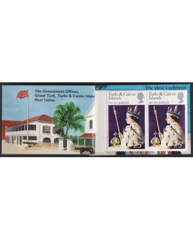 F-EX59283 TURKS & CAICOS MNH 1977 BOOKLED QUEEN ELIZABETH SILVER JUBILEE.