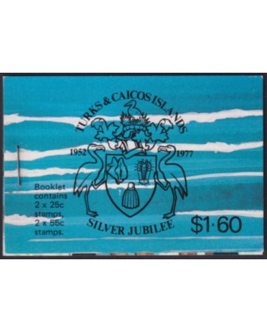 F-EX59283 TURKS & CAICOS MNH 1977 BOOKLED QUEEN ELIZABETH SILVER JUBILEE.