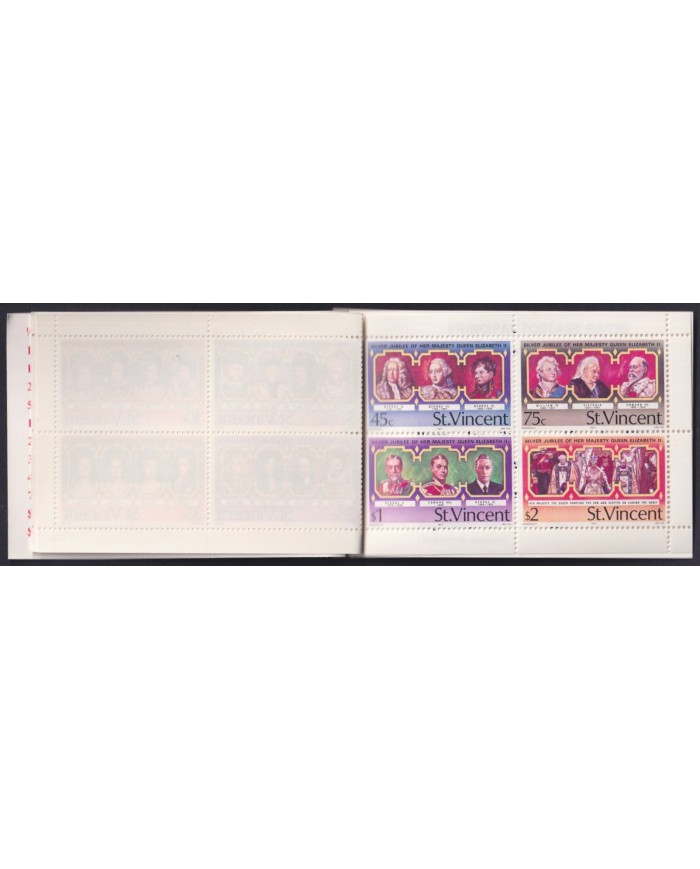 F-EX59284 ST VINCENT MNH 1977 BOOKLED QUEEN ELIZABETH SILVER JUBILEE.
