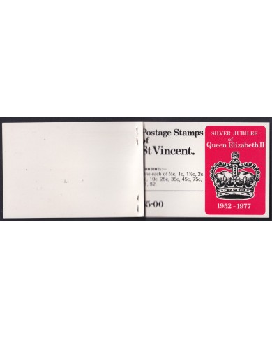 F-EX59284 ST VINCENT MNH 1977 BOOKLED QUEEN ELIZABETH SILVER JUBILEE.