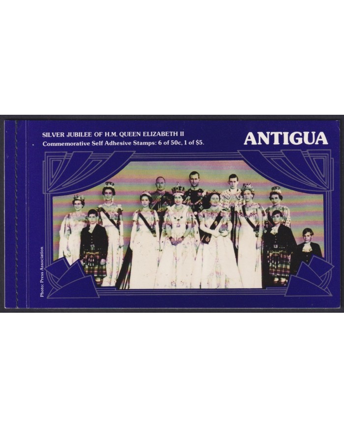 F-EX59285 ANTIGUA MNH 1977 BOOKLED QUEEN ELIZABETH SILVER JUBILEE.