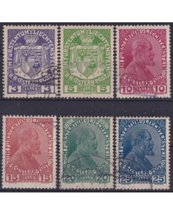 F-EX58956 LIECHTENSTEIN USED 1917-18 PRINCE JOHANN II.
