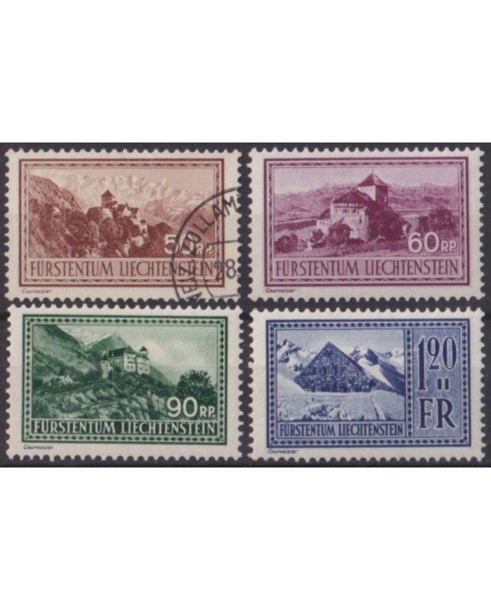 F-EX58959 LIECHTENSTEIN USED 1934 LANDSCAPE CASTLE ARCHITECTURE. +35€.